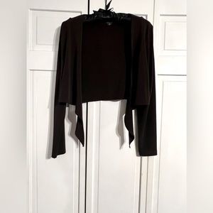 dark brown cropped cardigan, size medium